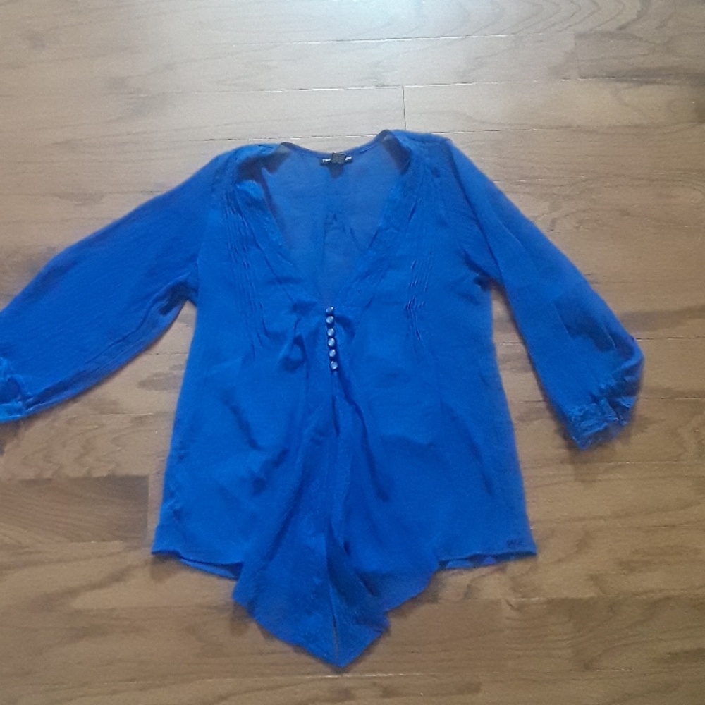 Boho sheer 3/4 length sleeve top